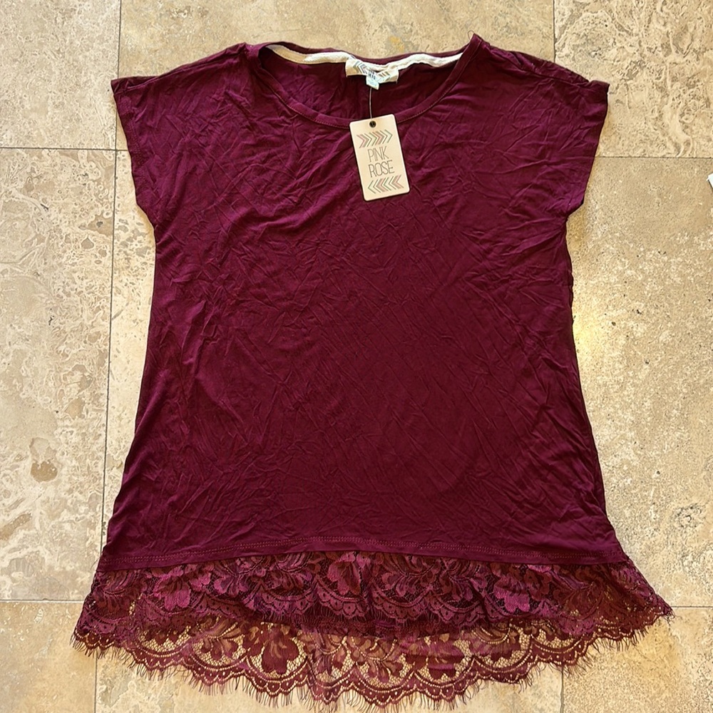 Woman’s Pink Rose top - new with tags